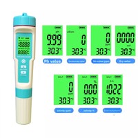 Portable 7-en-1 C600 pH-mètre multifonctionnel salinité hydromètre ORP compteur de potentiel négatif TDS testeur stylo qualité de l'eau ODM