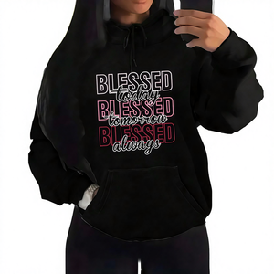 Sweat à capuche en molleton de coton surdimensionné sans cordon, à épaules tombantes, personnalisé avec logo de fabricant, streetwear, pour femmes - Product Image 4