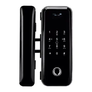 Kunci Pintar Wifi Tuya APP Remote Control Kartu IC Kata Sandi Sidik Jari Pintar Digital Kunci Pintu Kaca untuk Pintu Kantor