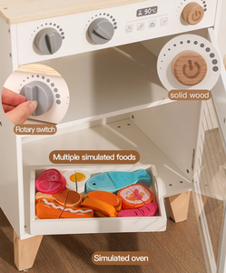 <span class=keywords><strong>Cucina</strong></span> Giocattolo per Bambini Set Combinato in Legno Bianco con Forno Frigorifero e Lavatrice Gioco di Ruolo - Product Image 5