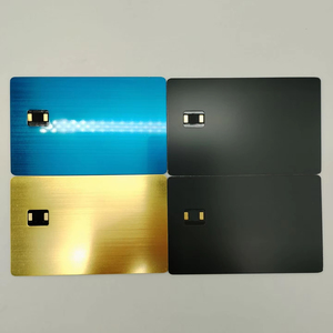 Haute qualité personnalisé 4442 <span class=keywords><strong>puce</strong></span> vierge intelligente personnalisée en acier inoxydable NFC métal banque carte de crédit bleu or <span class=keywords><strong>argent</strong></span> 13.56MHz - Product Image 3