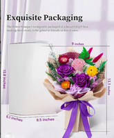 Bouquet de fleurs préservées, roses éternelles, fleurs pour toujours, livraison |   Cadeaux d'anniversaire pour maman, grand-mère, épouse, fête des mères Chine