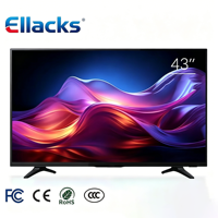 Fabrieks prijs Ellacks 43 inch 4K Ultra FHD Smart QLED LED LCD WiFi Android TV Home Hotel 2G+16G geheugen FCC CE gecertificeerd