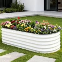 Jardinière Métallique Nordique pour Jardin, Pot de Culture de Légumes d'Extérieur, Bac à Fleurs Portable pour Patio et Balcon, Parterre Épaissi
