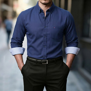Camicia Oxford Bianca <span class=keywords><strong>Casual</strong></span> da <span class=keywords><strong>Uomo</strong></span> in Cotone e Poliestere con Bottoni, Taglia 5XL, Primavera - Product Image 2