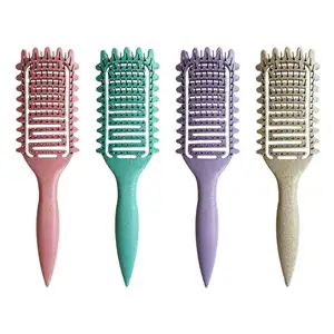 नए सामान पर्यावरण के अनुकूल गेहूं के भूसे बाल स्टाइलिंग ब्रश खोपड़ी मालिश महिलाओं के लिए बालों को सुलझाने वाला ब्रश लचीला कंघी
