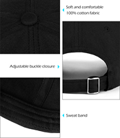 Gorra de Béisbol Unisex de Algodón Transpirable e Impermeable de 6 Paneles con Visera Baja, Ajustable, Sin Estructura, Lisa, Formal, Deportiva, Estilo Papá, para Golf