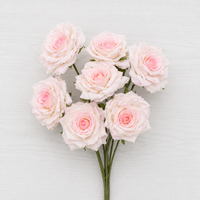 YM 7-Head Bunga Mawar Sutra Besar Realistis Buatan Tangan Simulasi Tinggi untuk Hari Valentine Pernikahan Ulang Tahun
