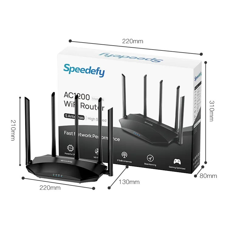 Eccellente buona rete nel cortile di casa internet wireless AC1200 gigabit dual band router wifi