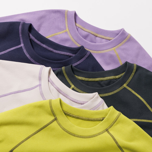 Kaos Lapisan Dasar Lengan Panjang Kontras Warna Tebal Hangat Berbahan Fleece Dua Sisi untuk Luar Ruangan - Product Image 5