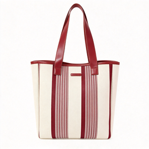 Sac fourre-tout en jute réutilisable à motif géométrique avec logo personnalisé pour femmes - Product Image 6