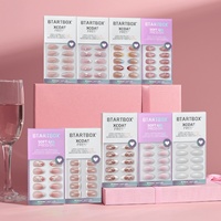 BTARTBOX XCOAT Uñas Postizas al por Mayor, Cortas, Cuadradas, Almendradas, de Gel Suave de Lujo, con Punta Francesa 3D, Uñas Postizas