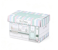 Boîte en carton personnalisée imprimée pour desserts, emballage pliable avec couvercle pour cadeaux de fête, bonbons et biscuits