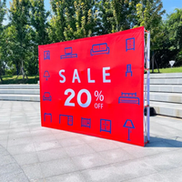 Support de bannière publicitaire portable en tissu tendu, imprimé sur mesure pour affichage promotionnel