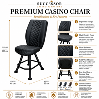 Chaise de poker moderne SUCCESSOR pour casino, siège pivotant durable avec personnalisation de la couleur, du matériau et de la production du logo