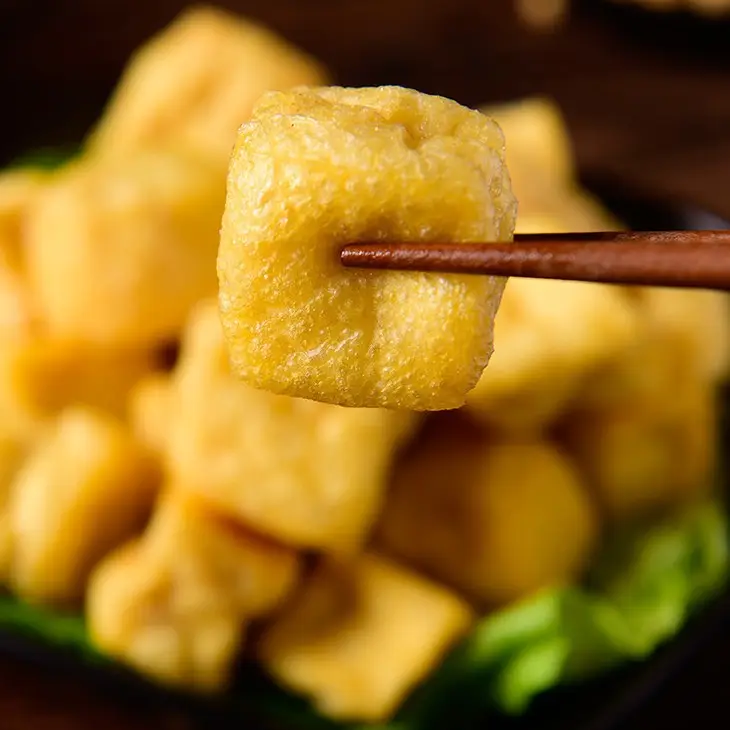शीर्ष स्तर की गुणवत्ता तला हुआ टोफू कश फ्राइड सेम दही कश Saltless Sugarless तेल से सना हुआ टोफू
