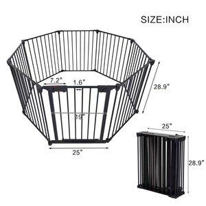Clôture de sécurité de cheminée de clôture de chien d'intérieur portable en métal de 8 panneaux - Product Image 2