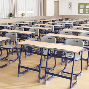 Regolabile in altezza singola scuola sedie e tavolo Set per aula in legno di legno scuola mobili studente scrivania e sedia per i bambini - Product Image 2