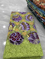 Mikemaycall 5 Yards 100% Tissus Africains Dorés de Qualité Supérieure avec Pierres 2026, Applique 3D, Imprimé Wax, Dentelle Nigériane