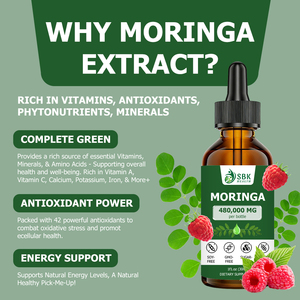 Meilleures ventes : Gouttes liquides de Moringa pour une peau et des cheveux sains, favorisent l'équilibre glycémique, phytonutriments, minéraux, soutien énergétique - Product Image 3