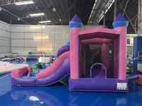 Château gonflable de rebondissement commercial de château de rebond de saut et de glissière pour la maison pleine d'entrain d'enfants combinée