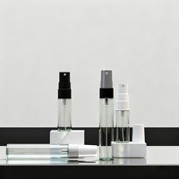 Flacon pulvérisateur de parfum en verre transparent en gros, vide, rechargeable, atomiseur de parfum format voyage, flacon échantillon avec pulvérisateur noir