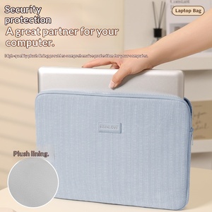 New-style Corduroy <b>Laptop</b> Bag for Apple/Huawei/ 14-inch/15.6-inch Models; Ultra-Lightweight Stowable for On-the-Go Use - Product Image 1