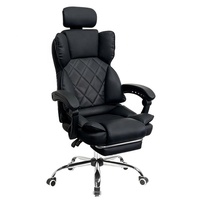 Chaise de bureau de direction en similicuir de haute qualité avec mécanisme d'inclinaison, chaise pivotante de bureau à domicile avec appui-tête