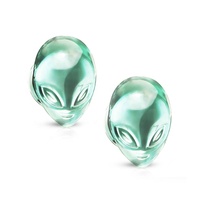 De vidrio Pyrex cara extraterrestre diseño oído túneles tapones medidores oídos joyería Piercing del cuerpo