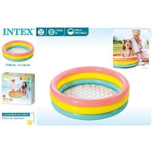 Piscina Inflable Circular de PVC de 86*25cm y 56L con 3 Arcos para Bebés y Niños, Incluye Kits de Reparación - Product Image 1