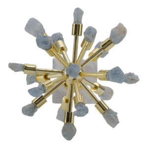 Scultura a forma di stella in marmo con base dorata per decorare la casa o l'ufficio. - Product Image 5