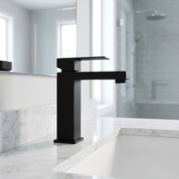 Keran Dapur/Kamar Mandi Modern Bahan Stainless Steel Sus304 Inti Keramik Satu Lubang Satu Gagang Warna Hitam Pemasangan di Atas Meja Air Panas/Dingin
