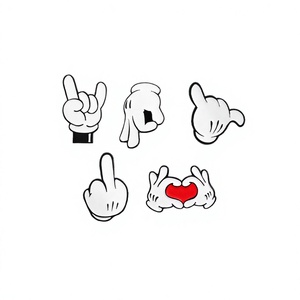 楽しい漫画のジェスチャーをモチーフにしたUVプリントメッキメタルピン、パーソナライズされたバックパックデコレーションアクセサリー、カスタム卸売 - Product Image 1