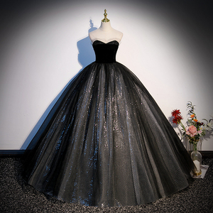 Robe Noire Nouvelle Collection 2026, Robe de Soirée Éthérée et Luxueuse à Jupe Bouffante pour Femme - Product Image 4