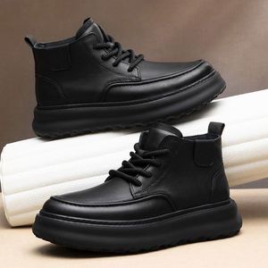 Autumn High Quality Men's Classic Leather <b>Boots</b> Height-Increasing Plus Size Men's Cowhide <b>Boots</b> Fashionable New Style - Product Image 3