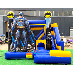 Cấp thương mại siêu anh hùng Bouncer cho thuê bên lâu đài bouncy bơm hơi nhảy nhà trượt kết hợp 5x5m Bảo hành 2 năm - Product Image 1