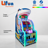 Machine de jeu d'arcade LIFUN Shark Wheel Spinning Wheel, 1 joueur, avec système de récompense par tickets, fonctionnant à pièces, pour intérieur