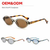 Kacamata Oval Vintage untuk Wanita Pria, Perlindungan UV400, Nuansa Retro Bergaya dengan Desain Fashion Kelas Atas