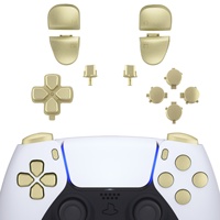 Boutons complets métalliques couleur champagne, D-pad doré, gâchettes R1 L1 R2 L2, boutons Share, Options et Face pour manette PS5 BDM-030/040/050