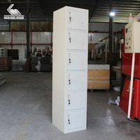Casier de rangement en acier à 6 portes, armoire à vêtements en métal, casier en acier inoxydable à 6 niveaux