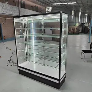 Smoke Shop Display Case Glass Retail Boutique Display Cabinet Cigars Phone Showcase With LED Light Full Vision Display Show Case