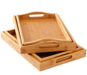 Cheap custom bamboo food tray bamboo kitchen storage tray