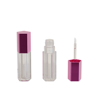 Jinze Pentagon Violet Brillant à Lèvres Tubes transparents Vide Lips Gloss 7ml Brush Wand