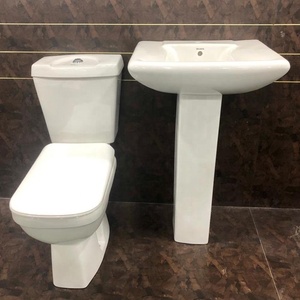 Двойной/одинарный смыв из двух частей, шкафчик для воды и цистерна, сиденье для унитаза, керамическая санитарная посуда с подставкой для умывальника, набор - Product Image 4