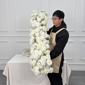 Guirlande de fleurs artificielles pour arche de mariage, décoration de scène, cadre de porte, chemin de fleurs en roses blanches - Product Image 6