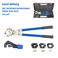 Kit d'outils de pressage de tuyaux en cuivre professionnel KING SMART, avec coupe-tuyaux et mâchoires de 1/2, 3/4 et 1 pouce