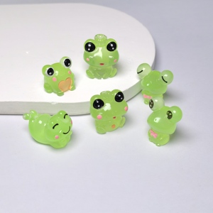 Petites figurines de grenouilles qui brillent dans le noir, ensemble de grenouilles super mignonnes, miniatures en résine pour jardin féerique, maison de poupée, figurines d'animaux - Product Image 3