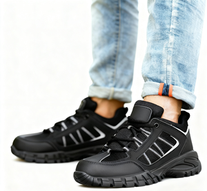 Botas de trabajo de seguridad industrial en existencias al por mayor, protección antiimpacto con punta de acero transpirable resistente a productos químicos y aceite CE - Product Image 4