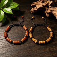 Nouveau bracelet tressé en perles de bambou, cristal de guérison, pierre naturelle, œil de tigre, quartz rose, bracelet ajustable pour femmes, bijoux cadeaux