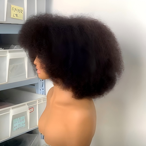 <span class=keywords><strong>Parrucca</strong></span> <span class=keywords><strong>Afro</strong></span> Corta Completamente Realizzata a Macchina, 100% <span class=keywords><strong>Capelli</strong></span> Umani Brasiliani, Stile Explosion, Può Essere Permanente e Tintura, Disponibile in Magazzino - Product Image 2
